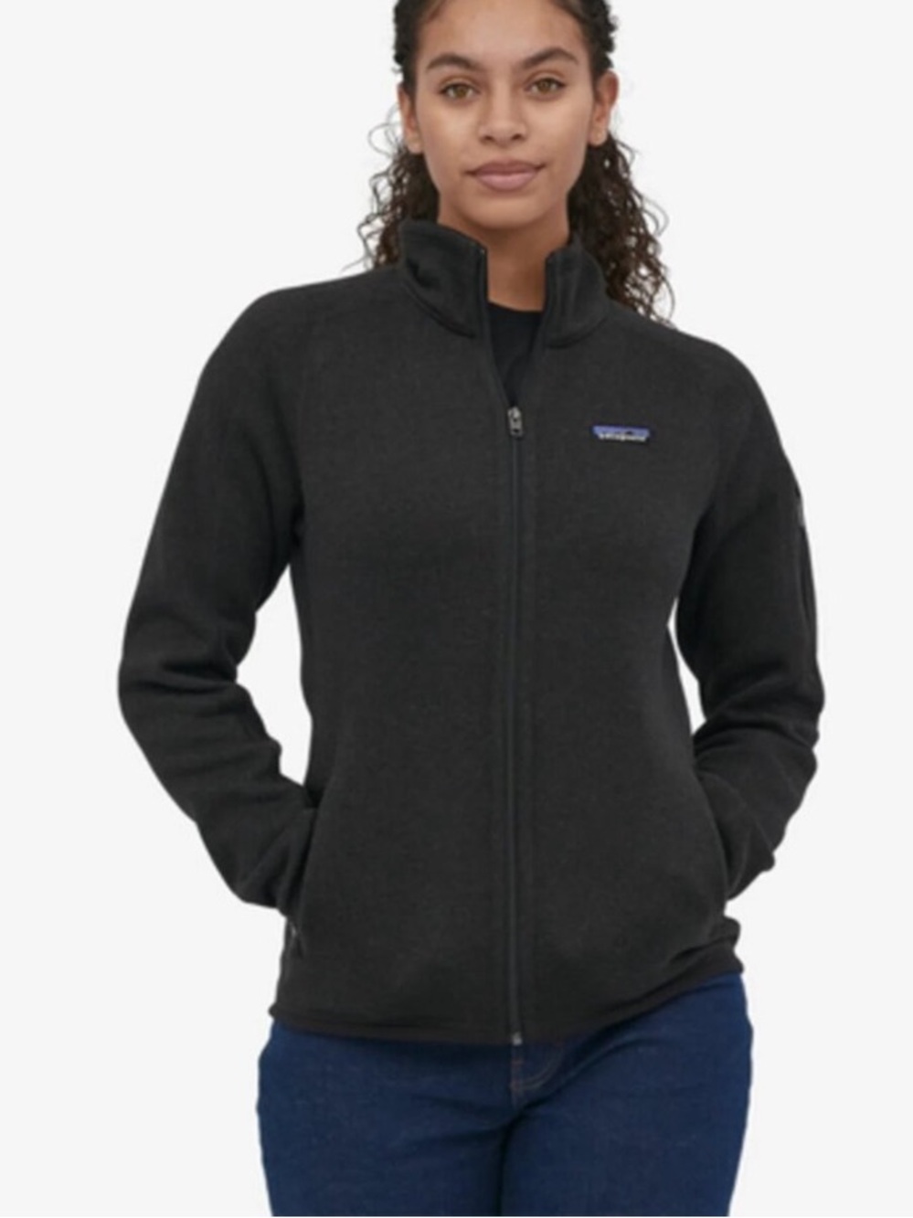 Patagonia Women’s Better Sweater 1/4 Zip Fleece Pullover Pockets Black Medium